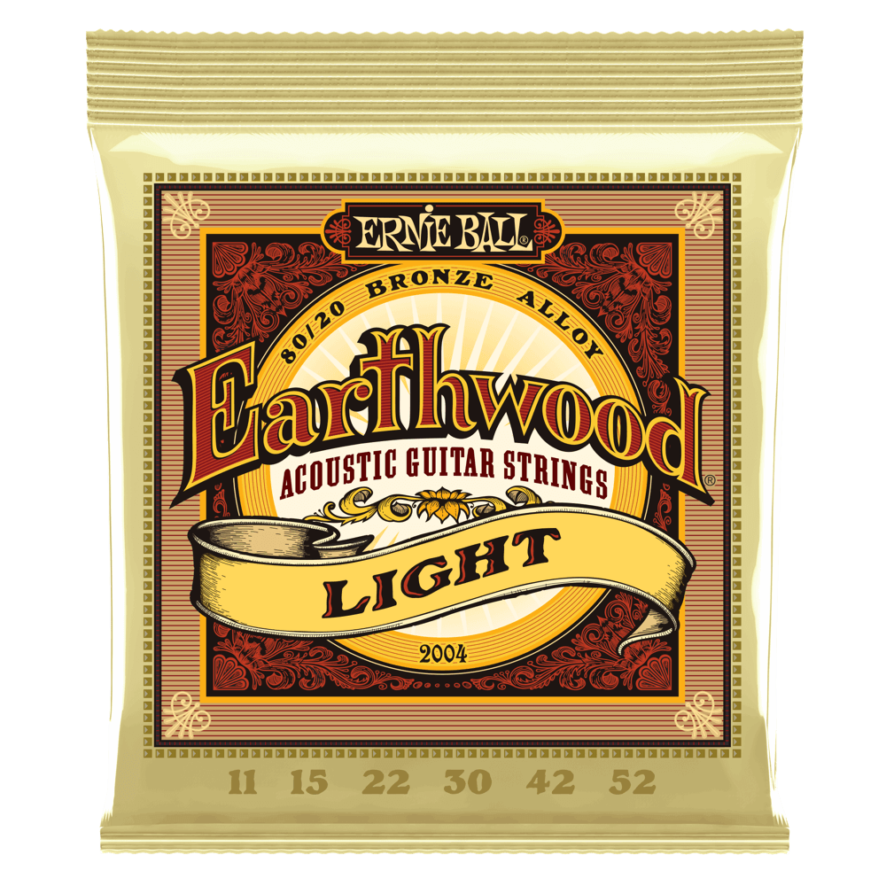 Ernie Ball Light Earthwood 80/20 Bronze Acoustic Guitar Strings 11-52