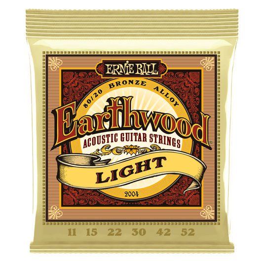 Ernie Ball Light Earthwood 80/20 Bronze Acoustic Guitar Strings 11-52